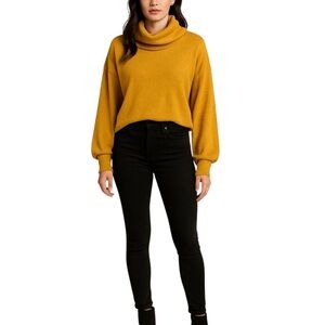 MOD ON TREND Drop Shoulder Oversized Puff Long Sleeve Cropped Sweater Size M VGC